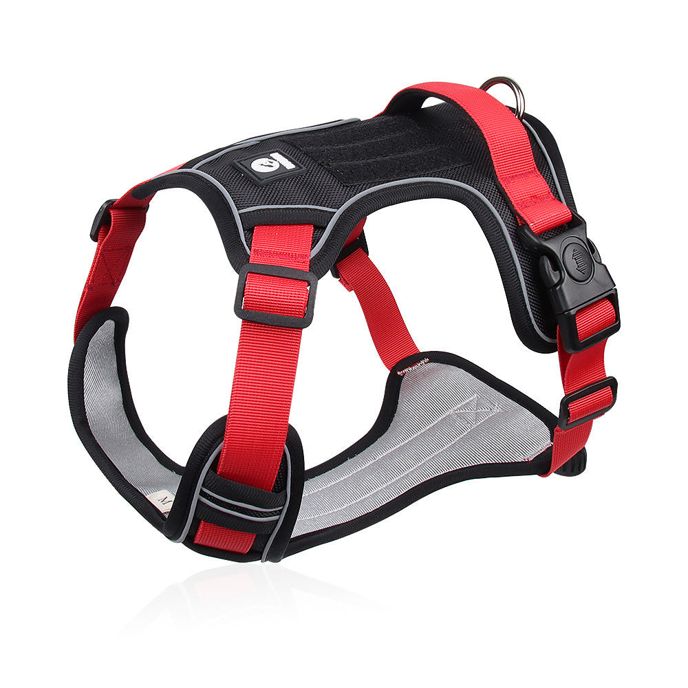 Pet dog chest and back strap leash